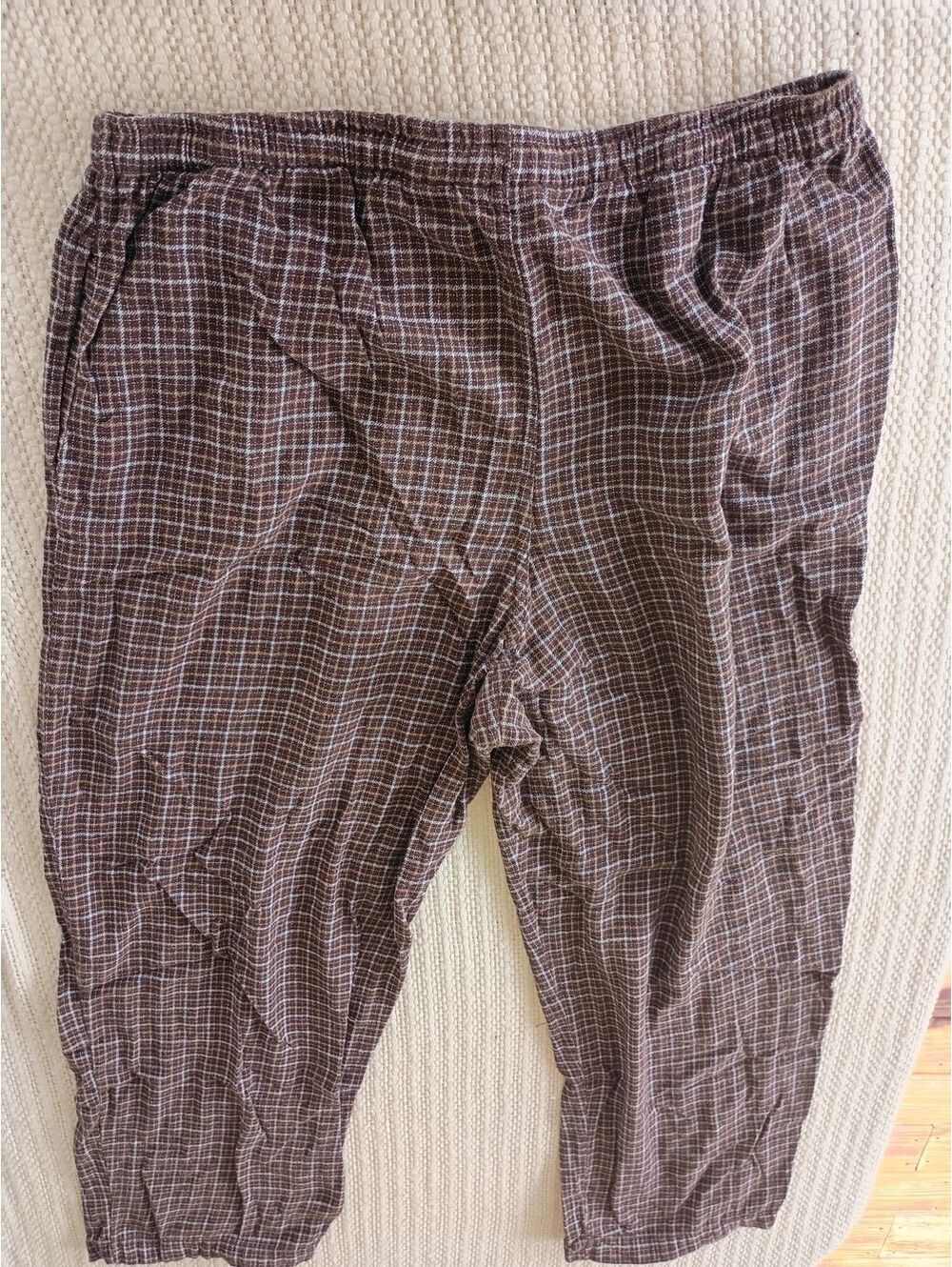 Joe Boxer Men's Brown Plaid Lounge Pants Large Cotton